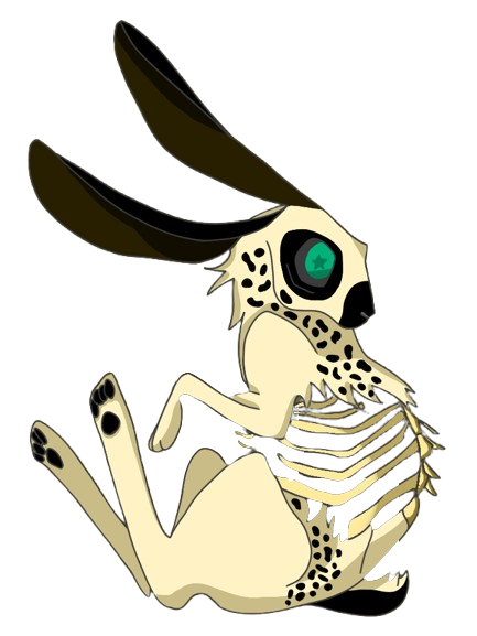 A rabbit with exposed ribs