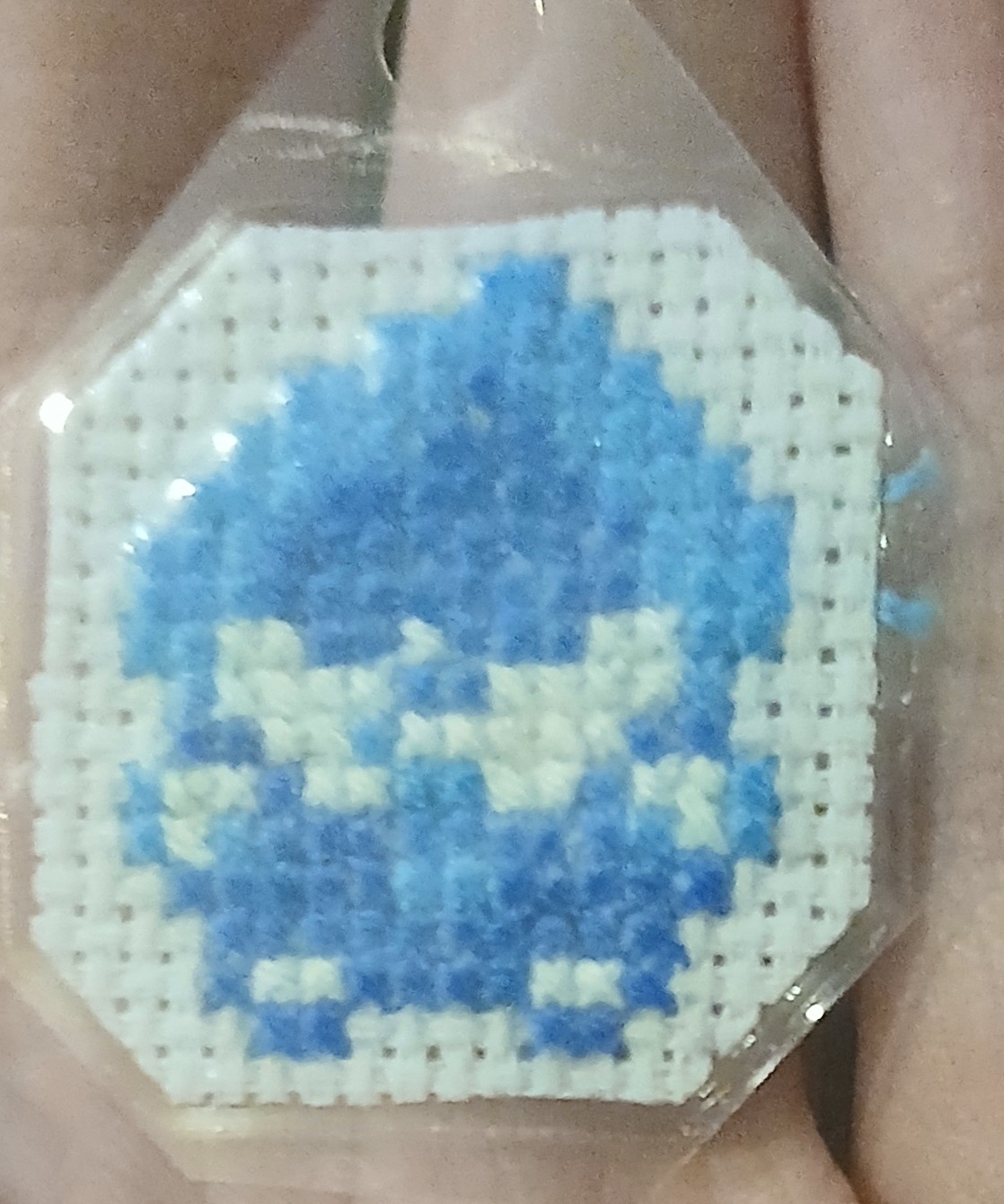 A cross stitch of Lancer Deltarune