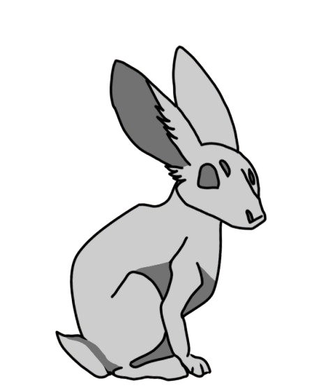 A stone statue of a rabbit