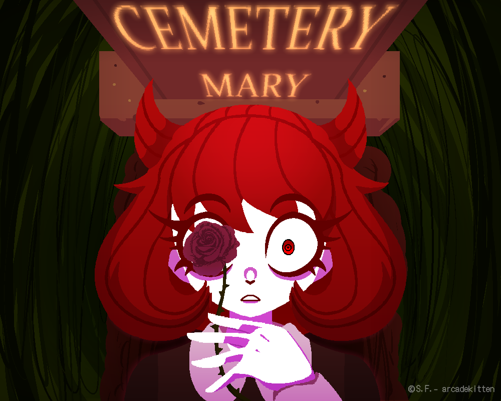 mary anta laying on a grave